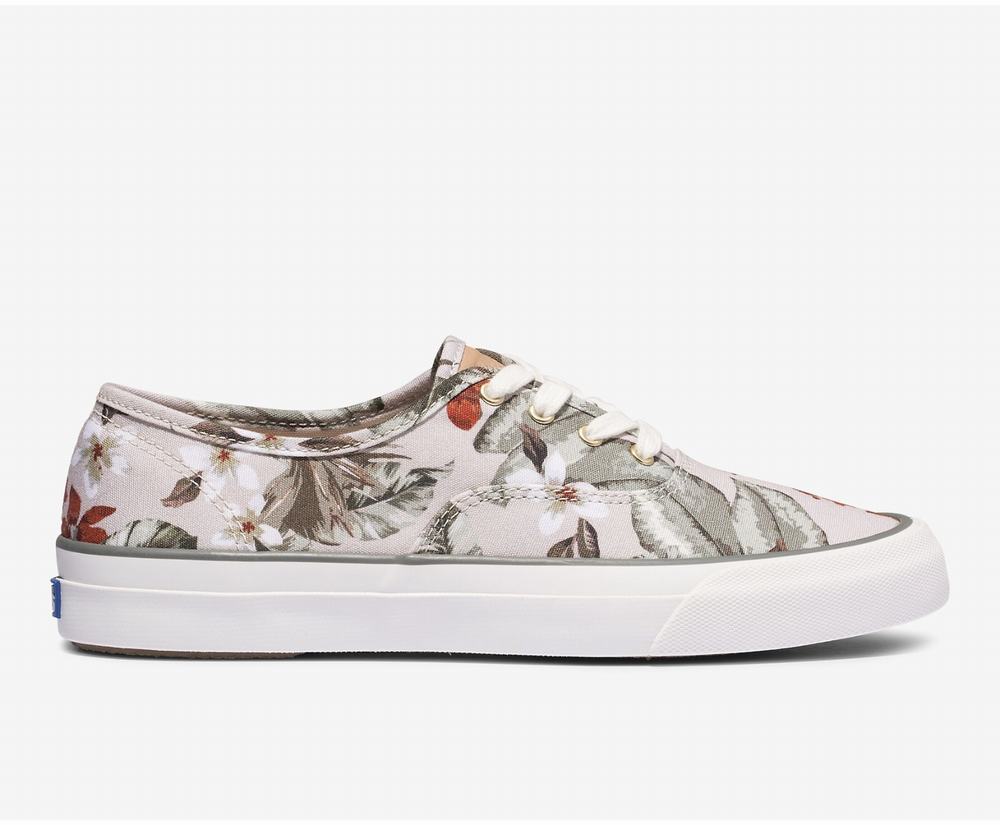 Women's Keds Surfer Tropical Feat Organic Cotton Sneakers Cream Multicolor 9321764QB - South Africa